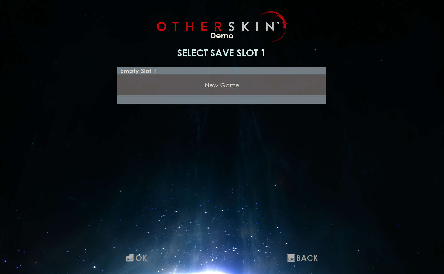 Otherskin — Main Menu, Options & Save Slot Flow